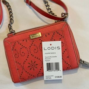 Coral Crossbody Wallet with Chain